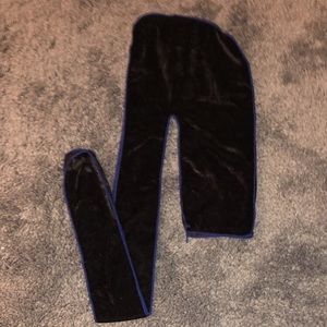 Black Velvet Durag with blue stitching